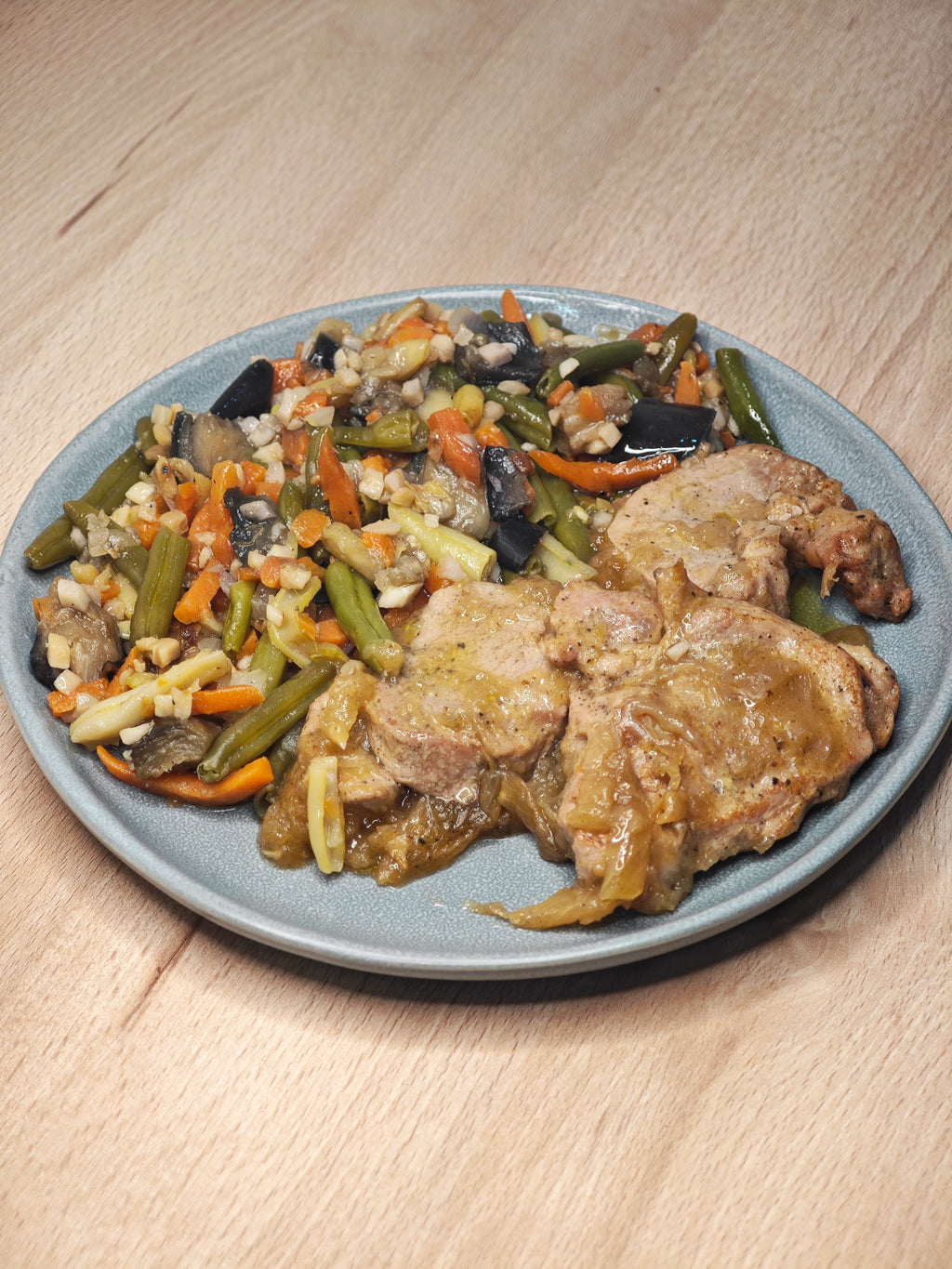 Solomillo de Cerdo al Whisky con Verduras